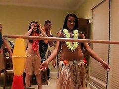 Three Hot Babes Go To a Luau To Play Limbo And Get Laid