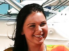 Hot Brunette Gets Double Teamed In Threesome On a Boat