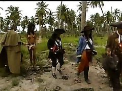 Hot Pirates Having a Foursome on a Desert Island in the Caribbean