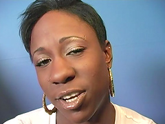 Tattooed dame with black butt delivering palpitating blowjob before being fucked hardcore