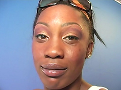 Lustful pornstar with glasses enjoys giving steamy blowjob before getting throbbed hardcore in interracial sex