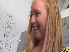 Cute blonde with a hot body enjoying an awesome interracial fuck