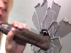 Horny cougar takes a big black dick in her mouth and juicy pussy