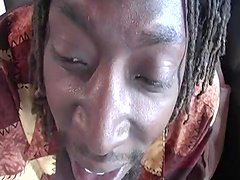 This tantalizing babe eagerly sucks and gets drilled by a huge black dong