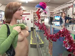 Delightful solo model in a thong throbs her pussy with a toy close up