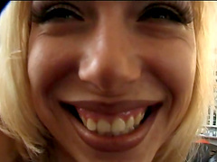 Skinny blonde with small tits gets her tight ass drilled