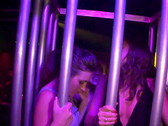 Lustful amateur dancing seductively at a party in a close up shoot