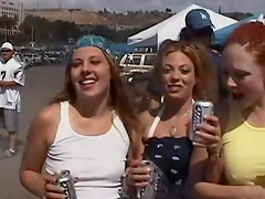 Horny wild teens fucked in an orgy party on reality TV