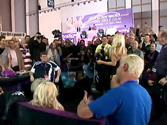 Chick gets molested with fingering in public