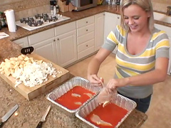 Bree Olson shares a hot solo and sexy kitchen adventure