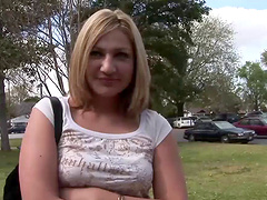 Mid life crises gets this blonde to ride big black cock in MMF threesome