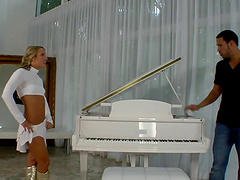 Babe engages in a high powered fuck session after sucking cock
