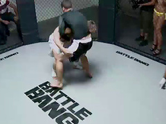 Blonde gets her pussy fucked in the ring after sucking dick