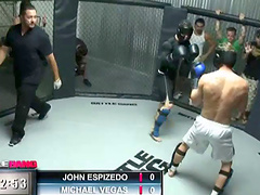 Blonde gets her pussy fucked in the ring after sucking dick