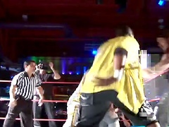 Sexy lesbian wrestling in hot girl on girl action in the ring