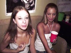 Coeds on the party start banging and deepthroating