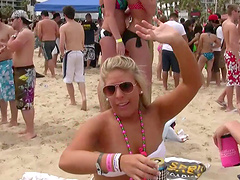 Beach party turns women wearing bikini into sultry objects