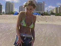 Sexy babe in bikini sucks cock,fucked and fingers her pussy in POV