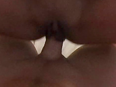 Sizzling chick with perky natural tits playing with her shaved pussy