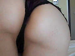 Blonde fingering shaved pussy showing her tight asshole in solo masturbating performance