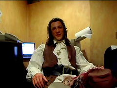 Old West costumes on sexy pornstars in backstage footage