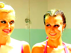 Beautiful girls Darryl Hanah and Sea J Raw fuck in a threesome