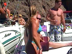 Sexy porn bikini hotties display seductive body in a hot erotic outdoor action