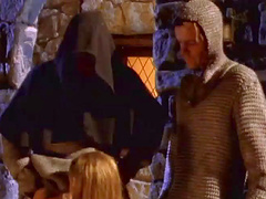 Blonde Wendi Knight in stockings gets facial cumshot in a MMF DP shoot