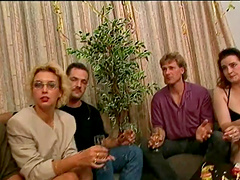 Trashy blonde leaves the party for cock in her cunt