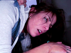 White girl gets drilled by black cock in the backseat of a car