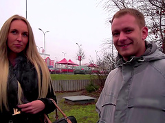 Awesome doggy style sex in a car with long-haired blonde Jenny Simons