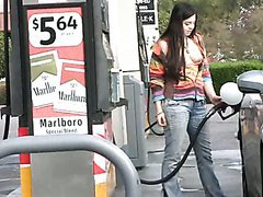 Nadine shows her boobs at the gas station and at the playground