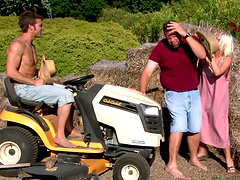 Cute blonde gets fucked hardcore after mouth banging