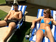 Immaculate cowgirl gets cum on her tits after getting slammed hardcore