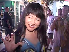 Horny sluts exposes their natural tits in nasty public party