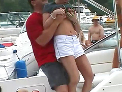 Naughty sluts go crazy in nasty outdoor bikini beach party