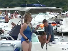 Naughty sluts go crazy in nasty outdoor bikini beach party
