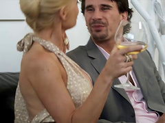 Pornstar in high heels is drilled missionary and swallows cum