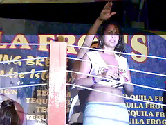 Kinky amateur slut flashes her tits in reality video