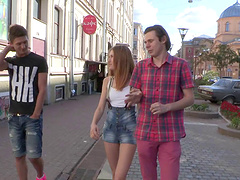 He watches her ride another guy's cock in a cuckold video