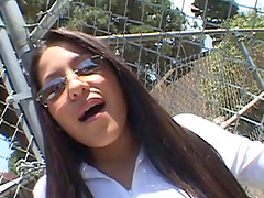 Sweet pornstar with big tits giving BJ and getting cunny boned