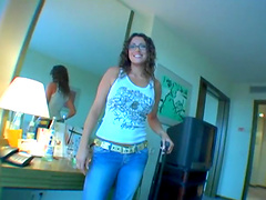 Luscious brunette in glasses giving deep throat blowjob