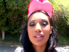 Lovely brunette sweetheart gets banged hard with a hot cumshot