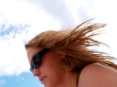 Alysa & Roxy eat and toy holes in the shower in lesbian reality clip