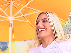 Sexy blonde hottie Kaycee Brooks treats cock a hot and nasty pov blowjob