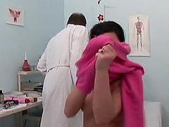 Dashing redhead with natural tits riding a cock after giving a blowjob in a hot ffm threesome