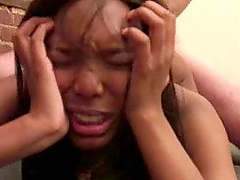 Beautiful babe moaning as her shaved pussy is banged hardcore doggy style