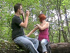 Endearing matured cowgirl yelling while her pussy is banged hardcore outdoor