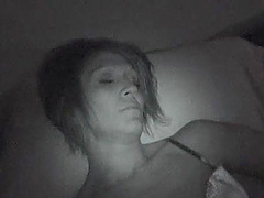 Randy cock sucking chick on the night cam giving handjob and riding cock