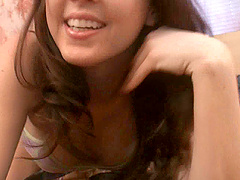 Gorgeous teen with natural tits and toys fingering her ass while masturbating